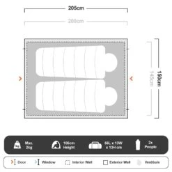 OZtrail Tasman 2P Dome Tent -Outdoor Camping Shop 1202441