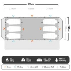 Coleman Instant Up 10P Lighted Northstar Darkroom Tent -Outdoor Camping Shop 1203373