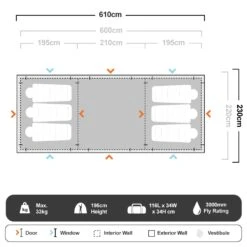 OZtrail Fast Frame BlockOut 10 Person Tent -Outdoor Camping Shop 1219208