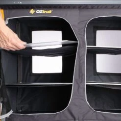 OZtrail 3 Shelf Deluxe Double Cupboard -Outdoor Camping Shop 1227612 3 shelf deluxe double cupboard