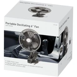 12V Portable Oscillating Fan With Clamp 6" -Outdoor Camping Shop 1239193 12v portable oscillating fan with clamp 6