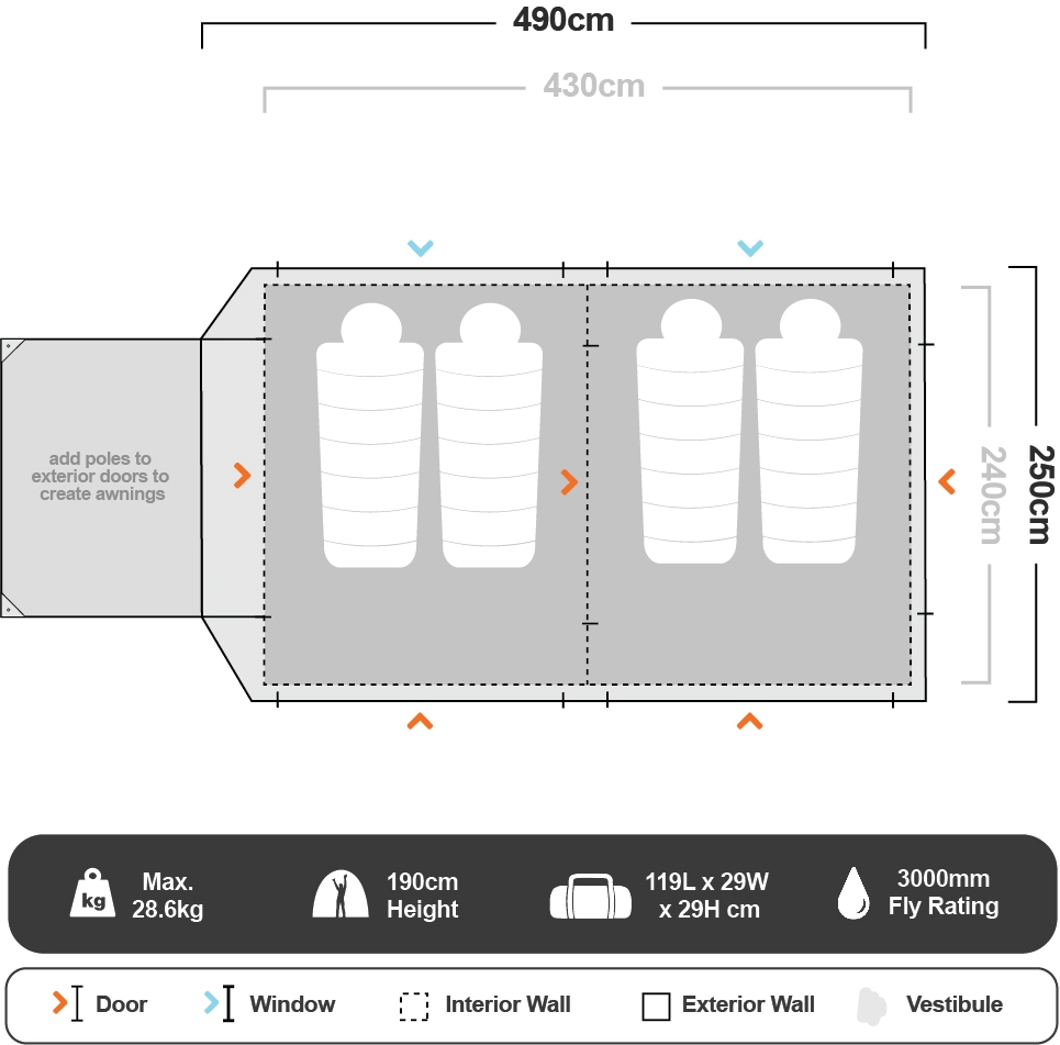 Coleman Instant Up 8P Lighted Northstar Darkroom Tent 22 Coleman Instant Up 8P Lighted Northstar Darkroom Tent - Image 20