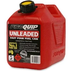 5 Litre Plastic Fast Pour Fuel Can Unleaded Red