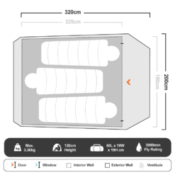 Roman Cradle 3P Hiking Tent -Outdoor Camping Shop 1265727