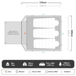Coleman Instant Up 4P Silver Evo Tent -Outdoor Camping Shop 1266189