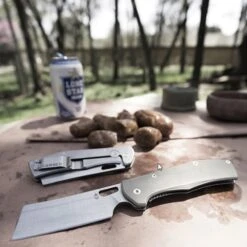 Gerber Flatiron Folding Cleaver Knife -Outdoor Camping Shop 1273395 flatiron folding cleaver knife desert tan